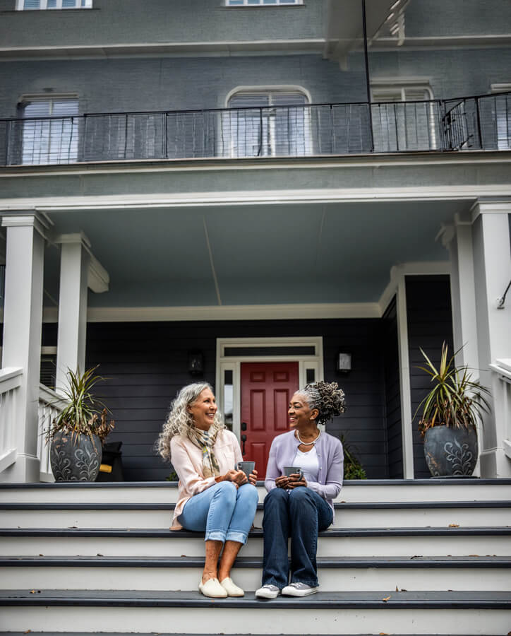 Two friends enjoying retirement